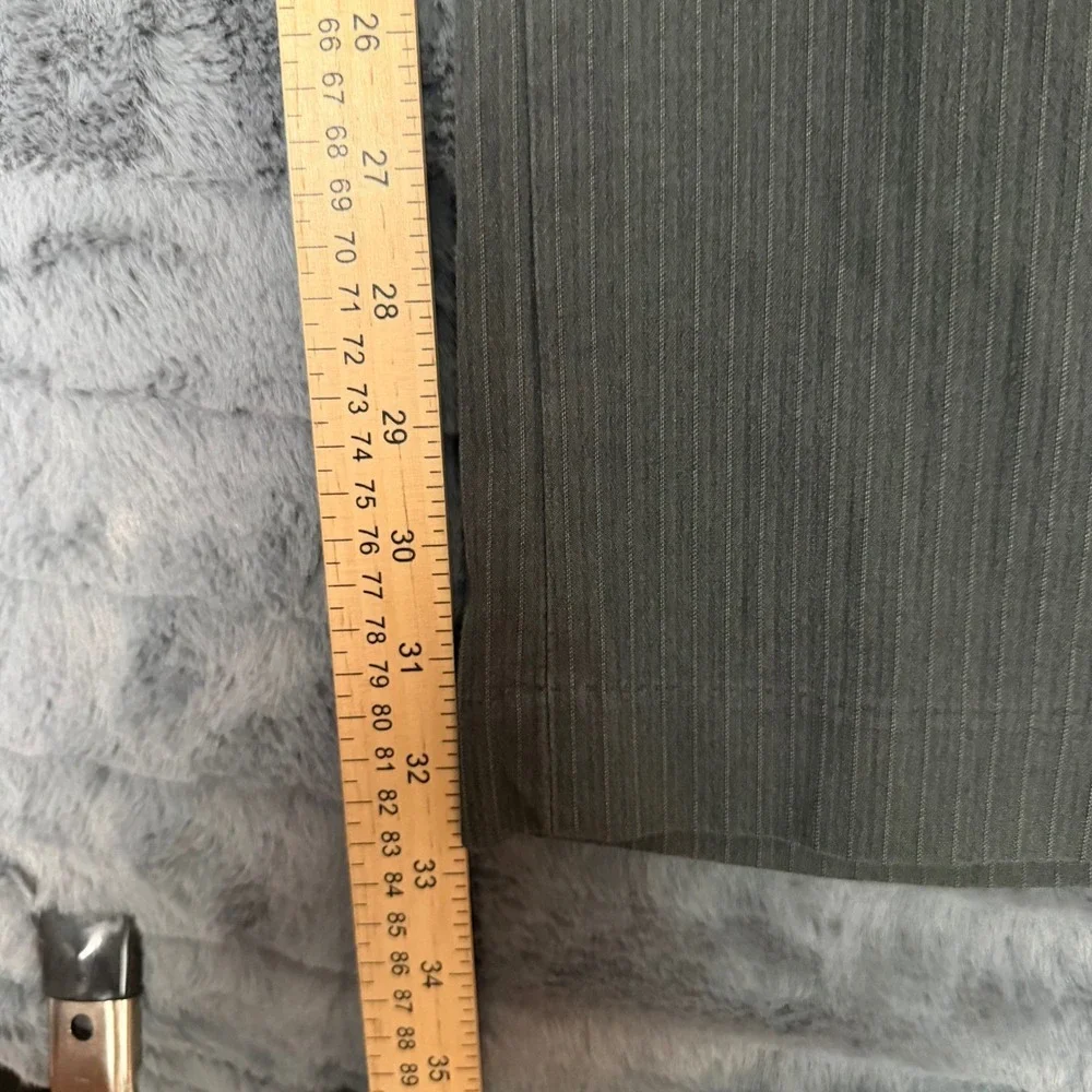 Banana Republic Mens Gray Pinstripe Dress Pants 36x34 Straight Leg Cotton Blend